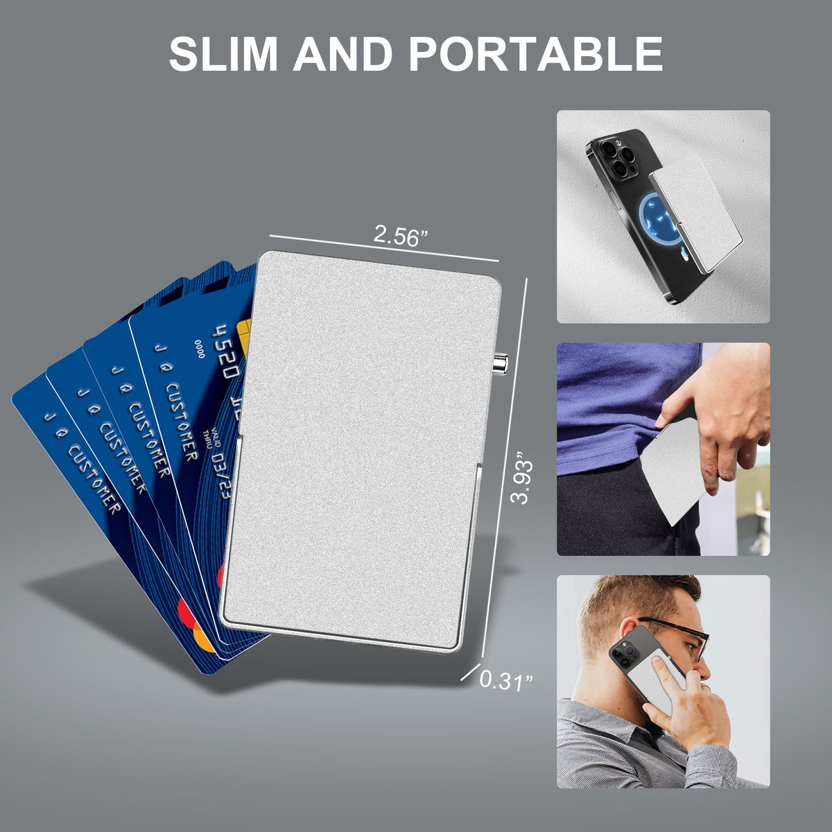 Portofel magnetic TOYFID MagSafe cu stand reglabil și protecție RFID, pentru bărbați