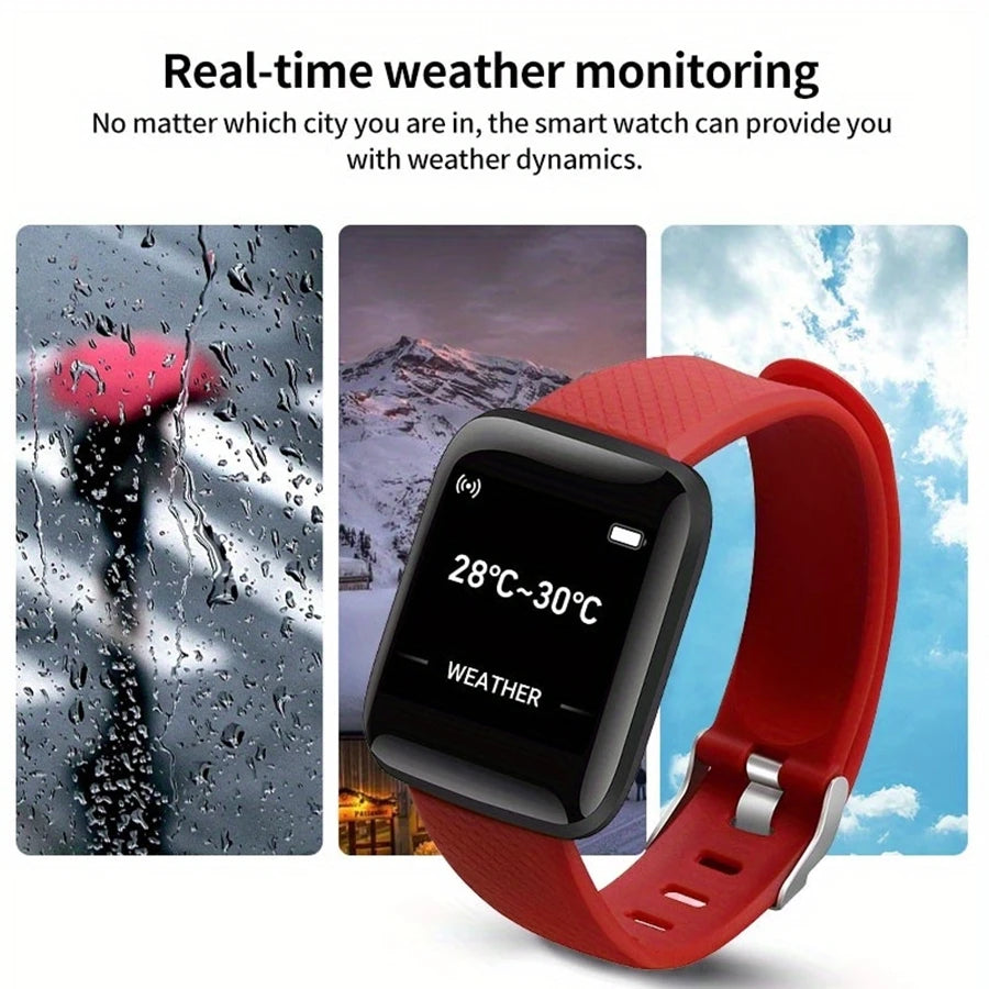 Smartwatch pentru bărbați și femei – monitorizare fitness, notificări și alarmă, compatibil Android și iOS