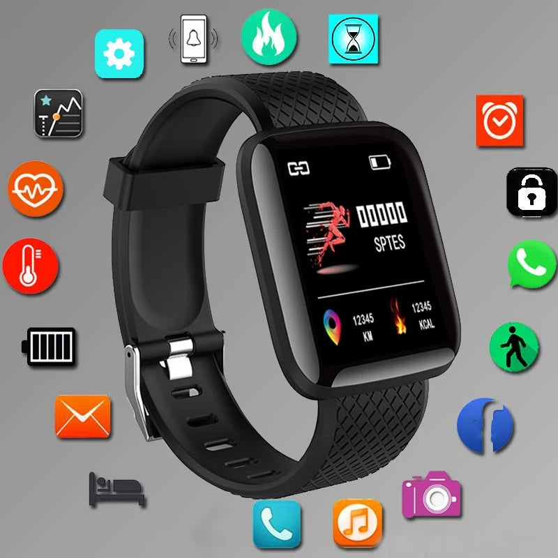Smartwatch pentru bărbați și femei – monitorizare fitness, notificări și alarmă, compatibil Android și iOS