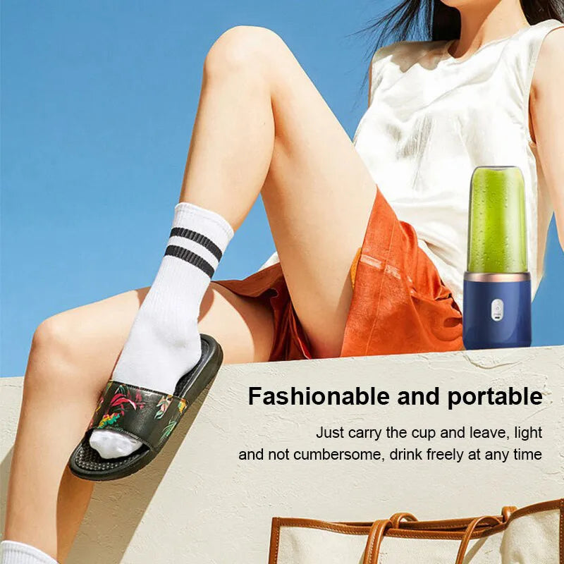 Blender portabil cu 6 lame – storcător USB wireless, reîncărcabil, 300ml