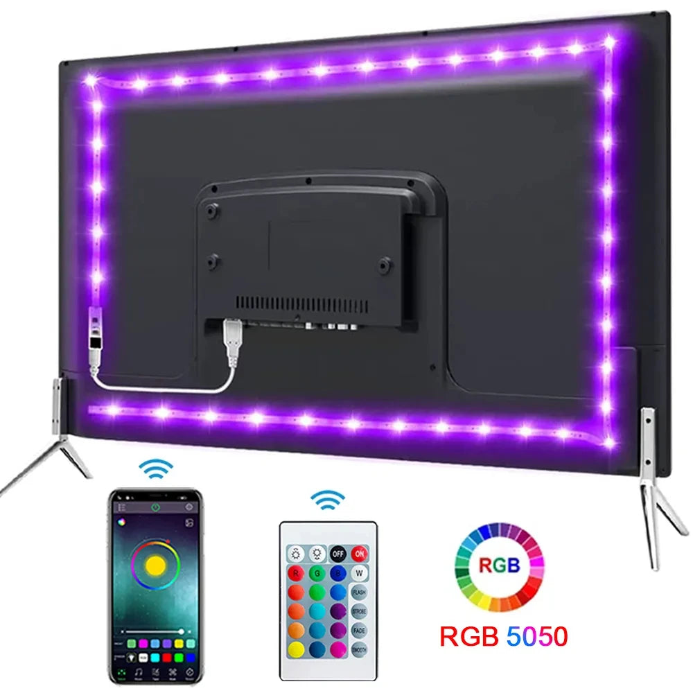 Bandă LED Bluetooth Smart SMD 5050 cu telecomandă și aplicație