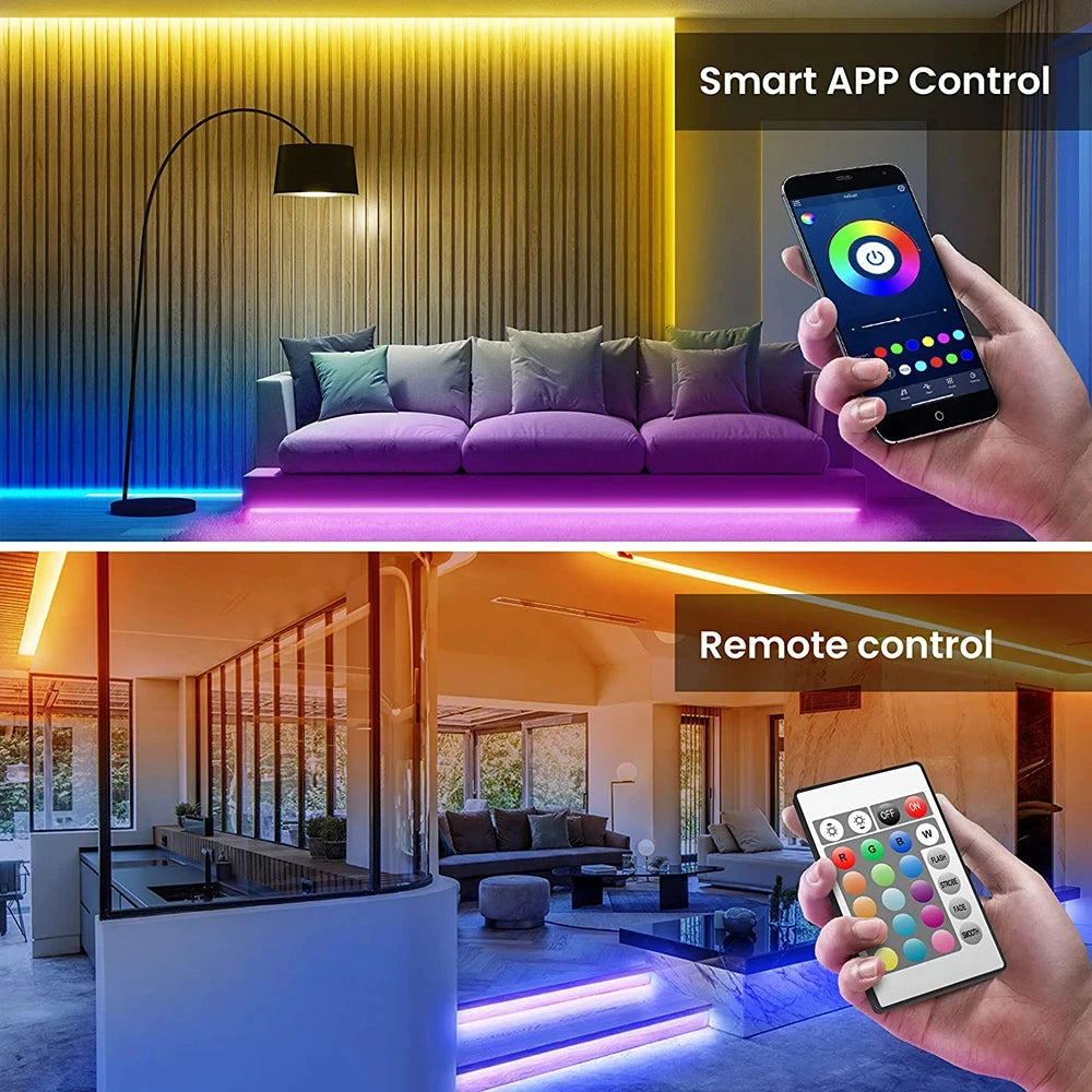Bandă LED Bluetooth Smart SMD 5050 cu telecomandă și aplicație