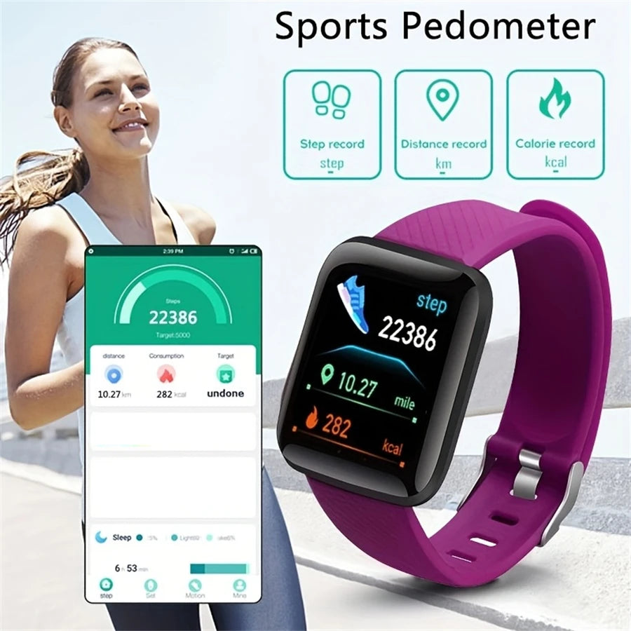 Smartwatch pentru bărbați și femei – monitorizare fitness, notificări și alarmă, compatibil Android și iOS