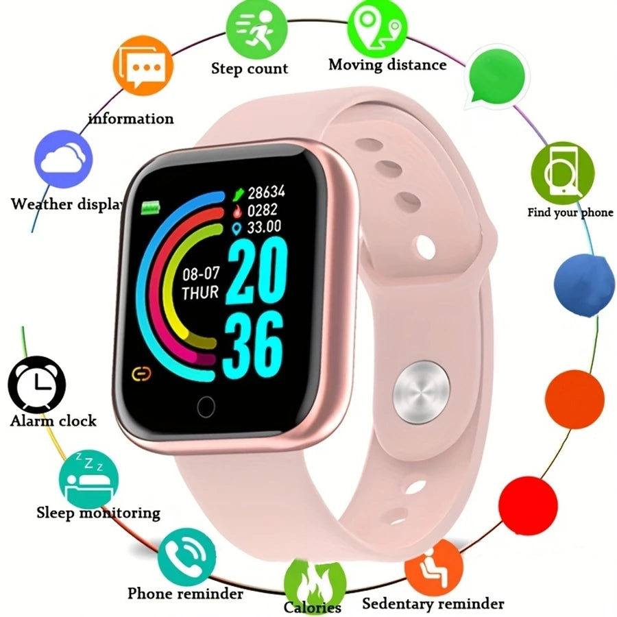 Smartwatch pentru bărbați și femei – monitorizare fitness, notificări și alarmă, compatibil Android și iOS
