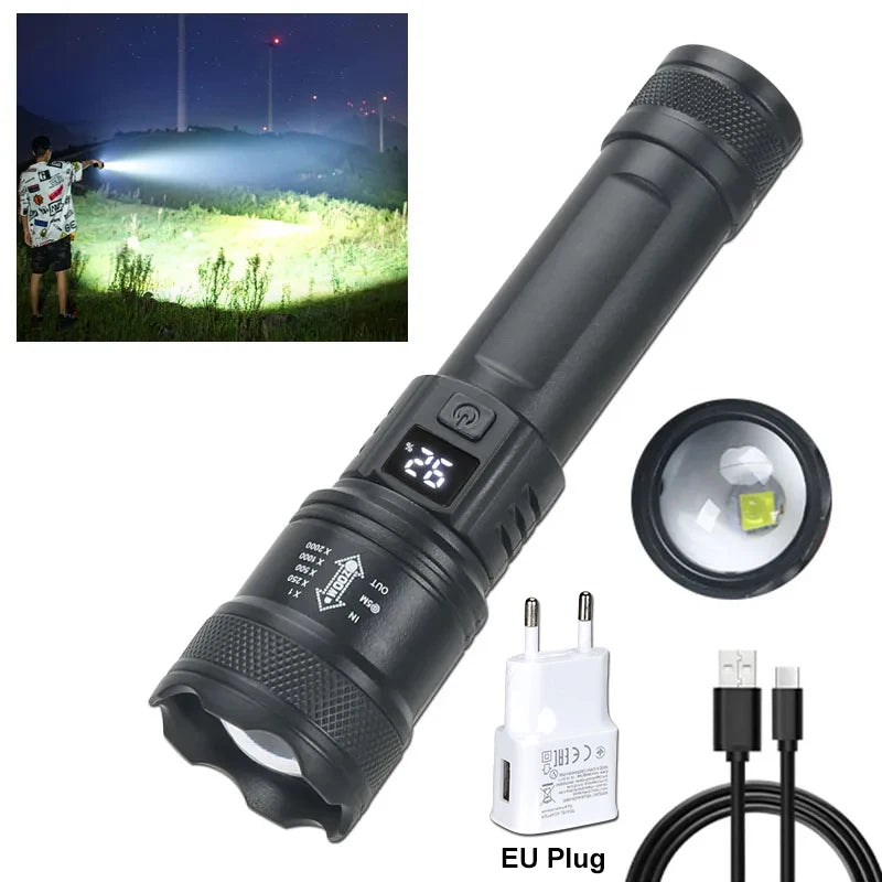 Lanternă LED tactică cu USB