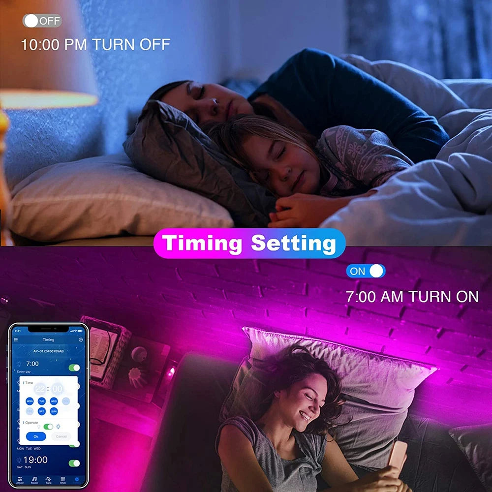 Bandă LED Bluetooth Smart SMD 5050 cu telecomandă și aplicație