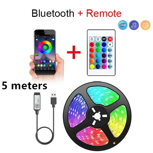 Bandă LED Bluetooth Smart SMD 5050 cu telecomandă și aplicație