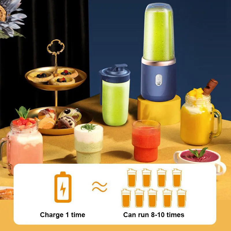 Blender portabil cu 6 lame – storcător USB wireless, reîncărcabil, 300ml