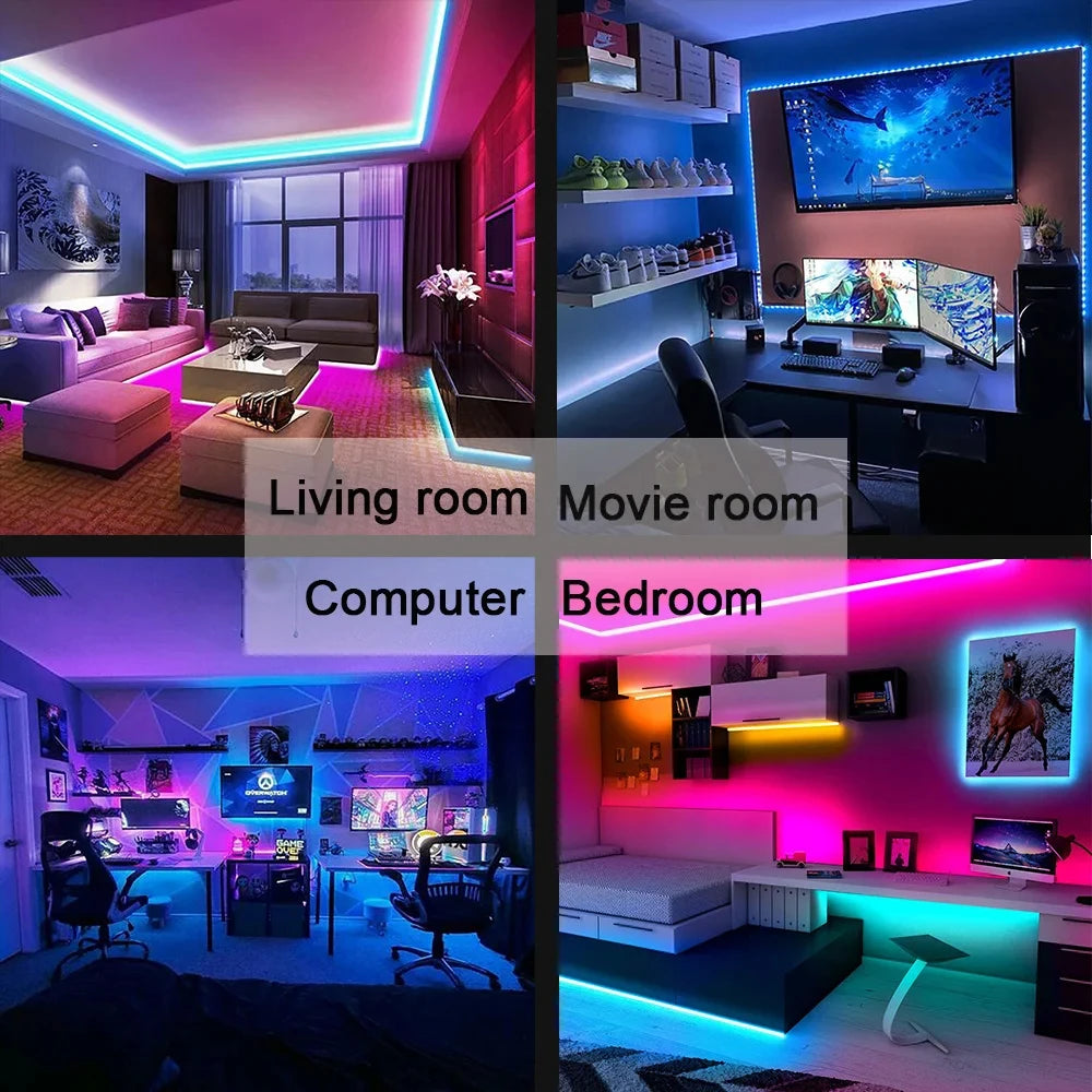 Bandă LED Bluetooth Smart SMD 5050 cu telecomandă și aplicație