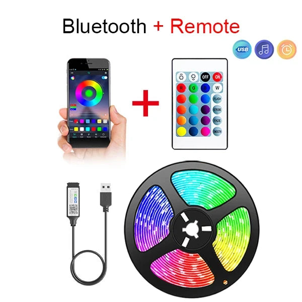 Bandă LED Bluetooth Smart SMD 5050 cu telecomandă și aplicație