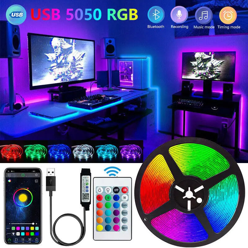 Bandă LED Bluetooth Smart SMD 5050 cu telecomandă și aplicație