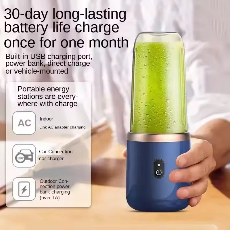 Blender portabil cu 6 lame – storcător USB wireless, reîncărcabil, 300ml