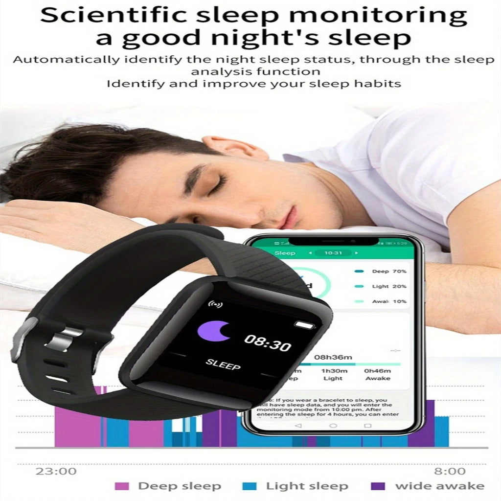 Smartwatch pentru bărbați și femei – monitorizare fitness, notificări și alarmă, compatibil Android și iOS