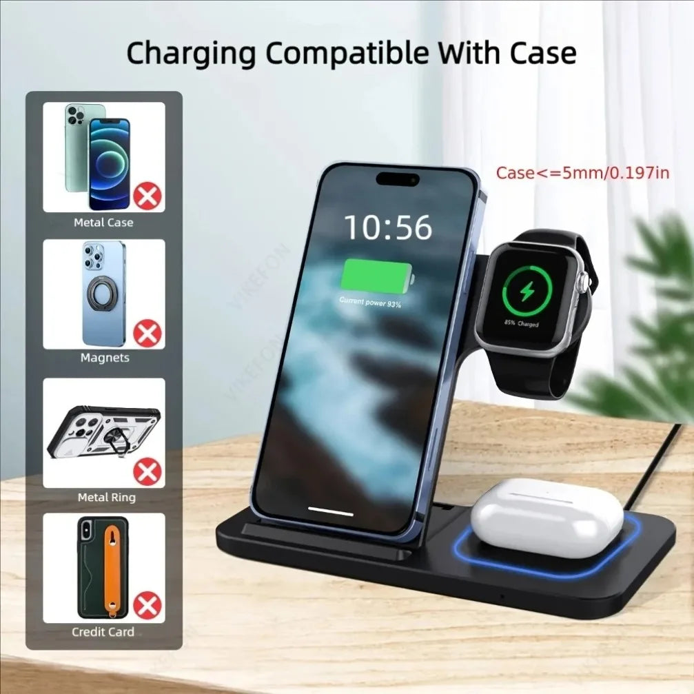 Stație de încărcare wireless 3 în 1 – iPhone, Apple Watch și AirPods