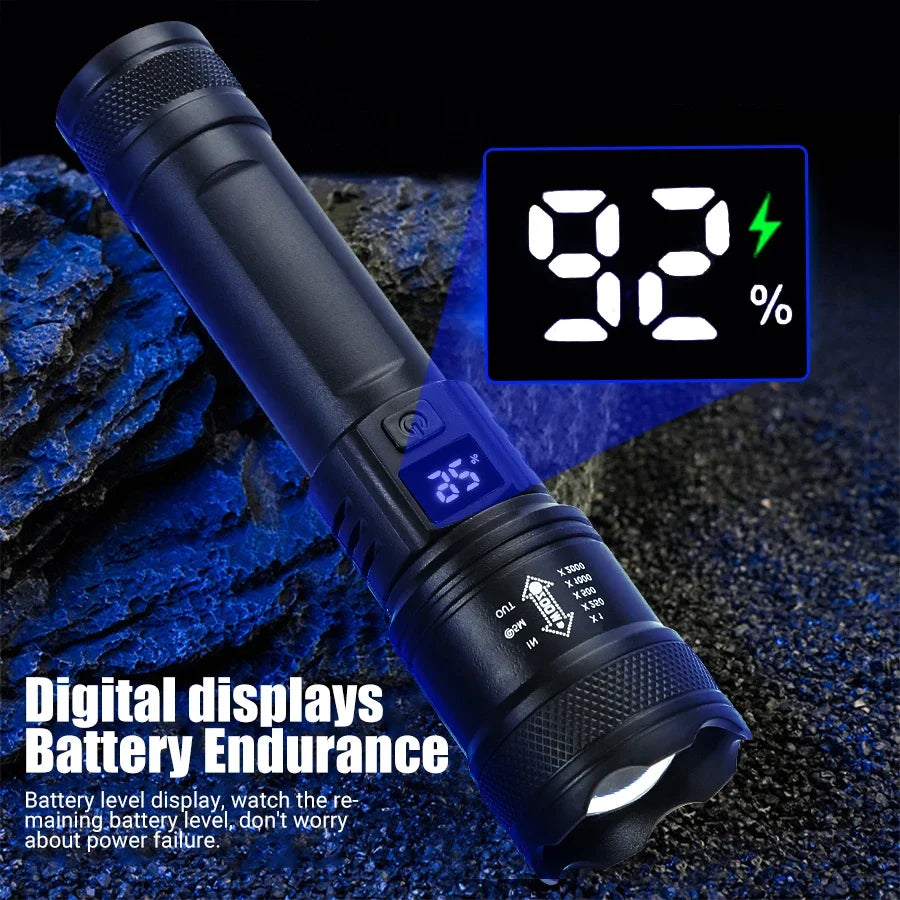 Lanternă LED tactică cu USB