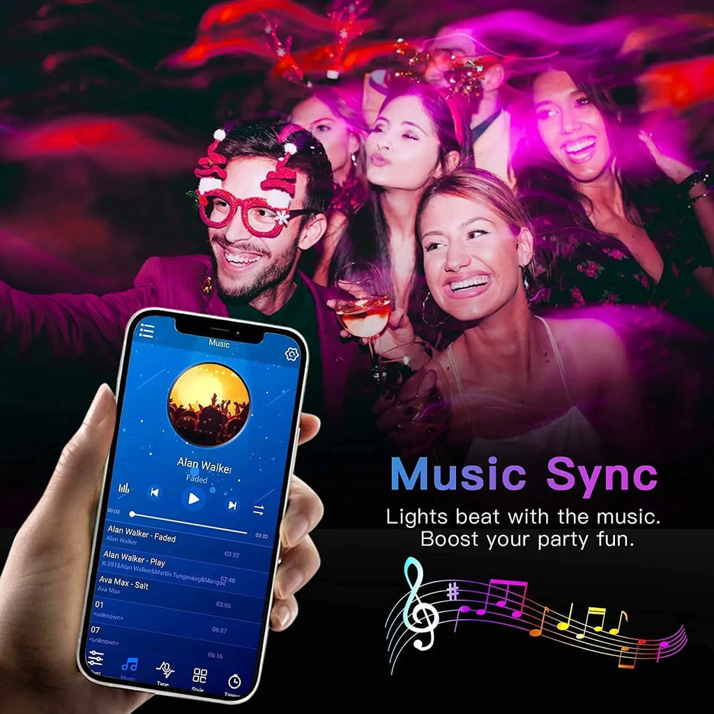 Bandă LED Bluetooth Smart SMD 5050 cu telecomandă și aplicație
