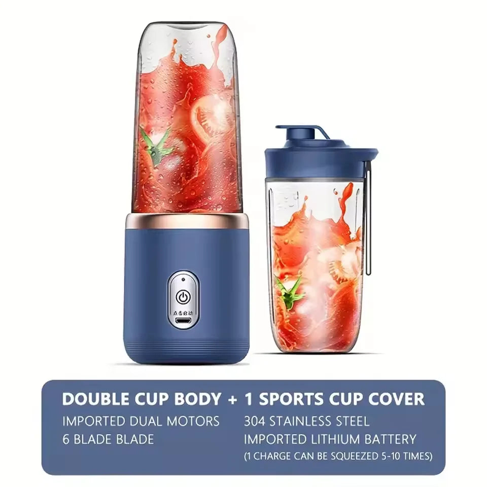 Blender portabil cu 6 lame – storcător USB wireless, reîncărcabil, 300ml