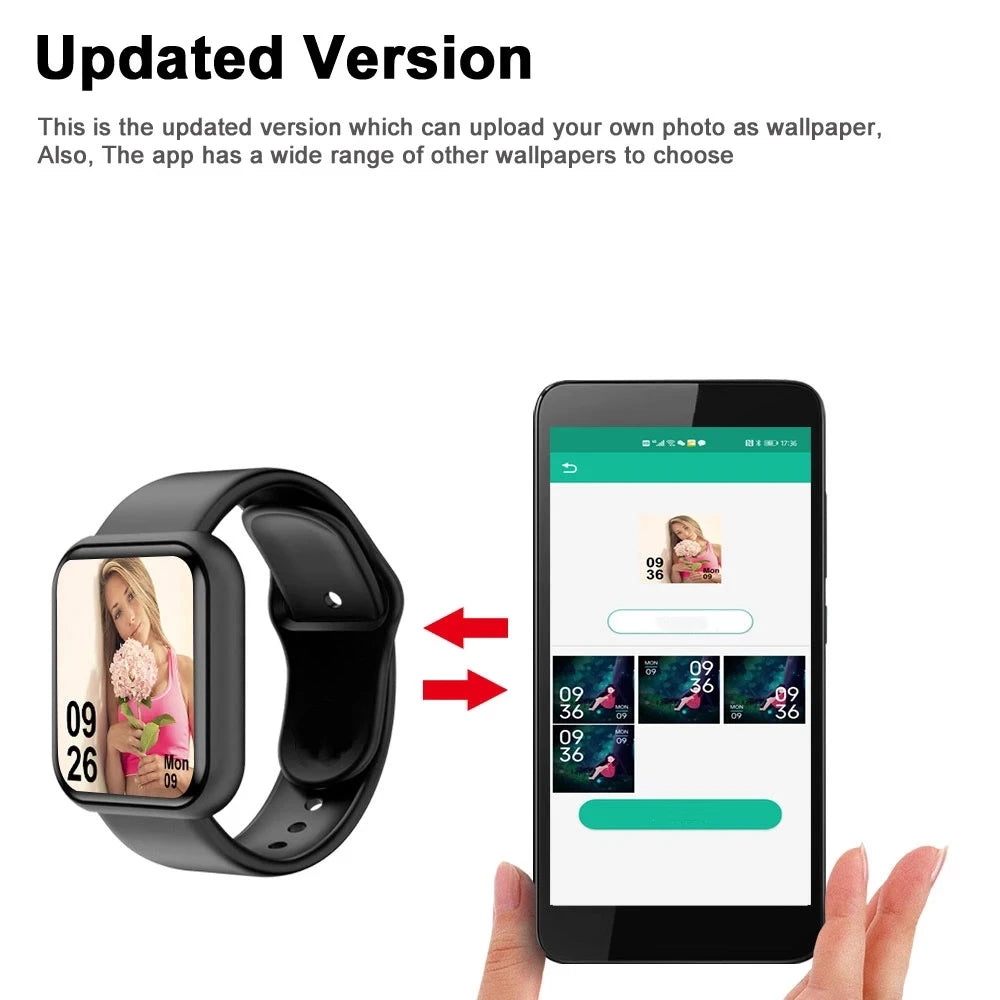 Smartwatch pentru bărbați și femei – monitorizare fitness, notificări și alarmă, compatibil Android și iOS