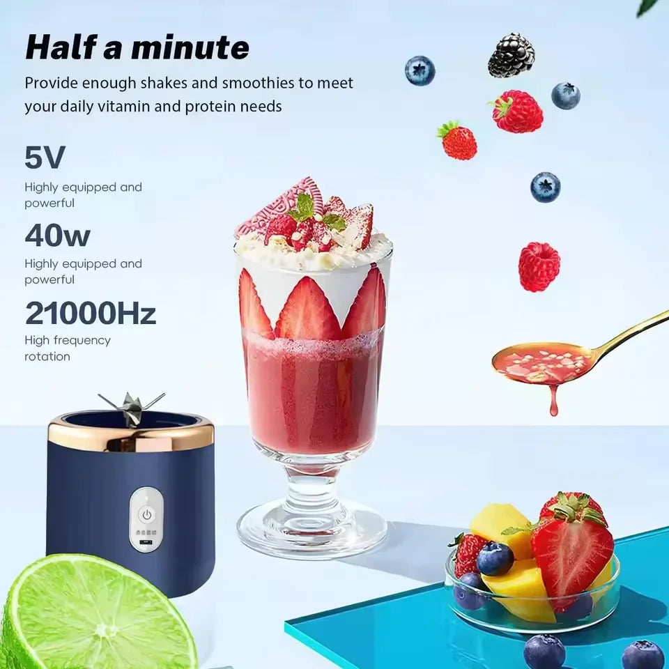 Blender portabil cu 6 lame – storcător USB wireless, reîncărcabil, 300ml