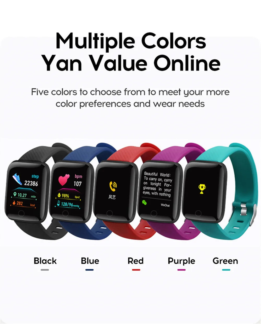 Smartwatch pentru bărbați și femei – monitorizare fitness, notificări și alarmă, compatibil Android și iOS