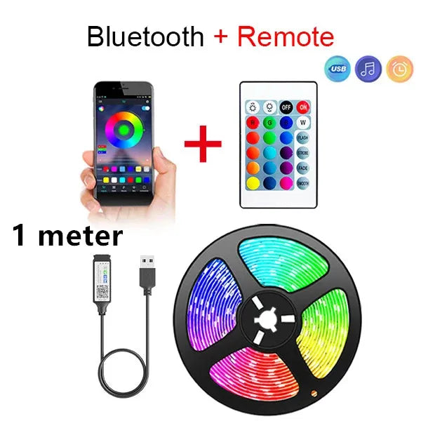 Bandă LED Bluetooth Smart SMD 5050 cu telecomandă și aplicație