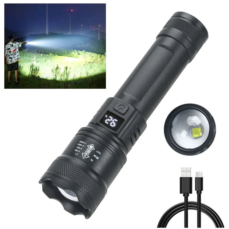 Lanternă LED tactică cu USB