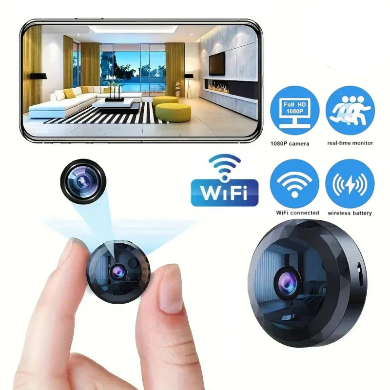 Mini cameră de supraveghere wireless WiFi cu vedere nocturnă (1080P HD)