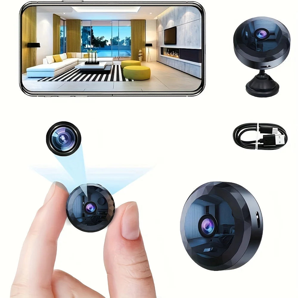 Mini cameră de supraveghere wireless WiFi cu vedere nocturnă (1080P HD)