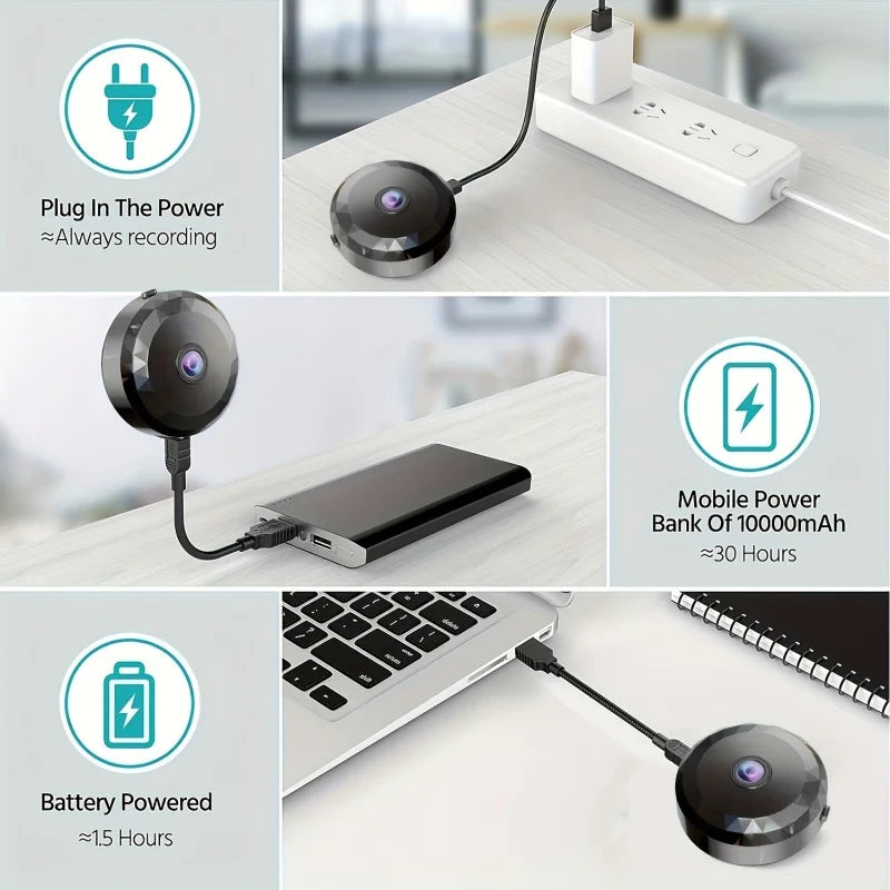 Mini cameră de supraveghere wireless WiFi cu vedere nocturnă (1080P HD)