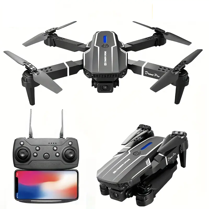 Dronă quadcopter E88 UAV cu două camere HD – neagră (cameră duală HD)