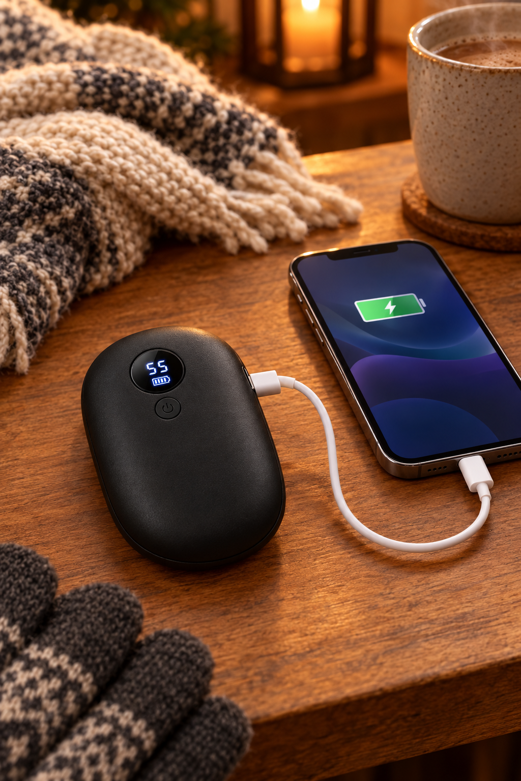 Încălzitor de mâini folosit ca powerbank 10000mAh pentru telefon