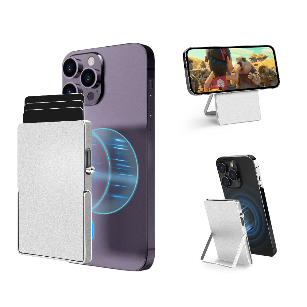 Portofel magnetic TOYFID MagSafe cu stand reglabil și protecție RFID, pentru bărbați